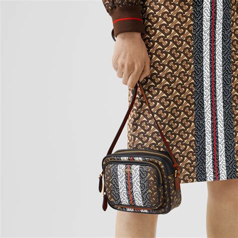 burberry monogram stripe e-canvas camera bag|BURBERRY E.